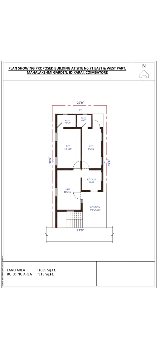 2 BHK Semi-Furnished House for Idigarai — site plan