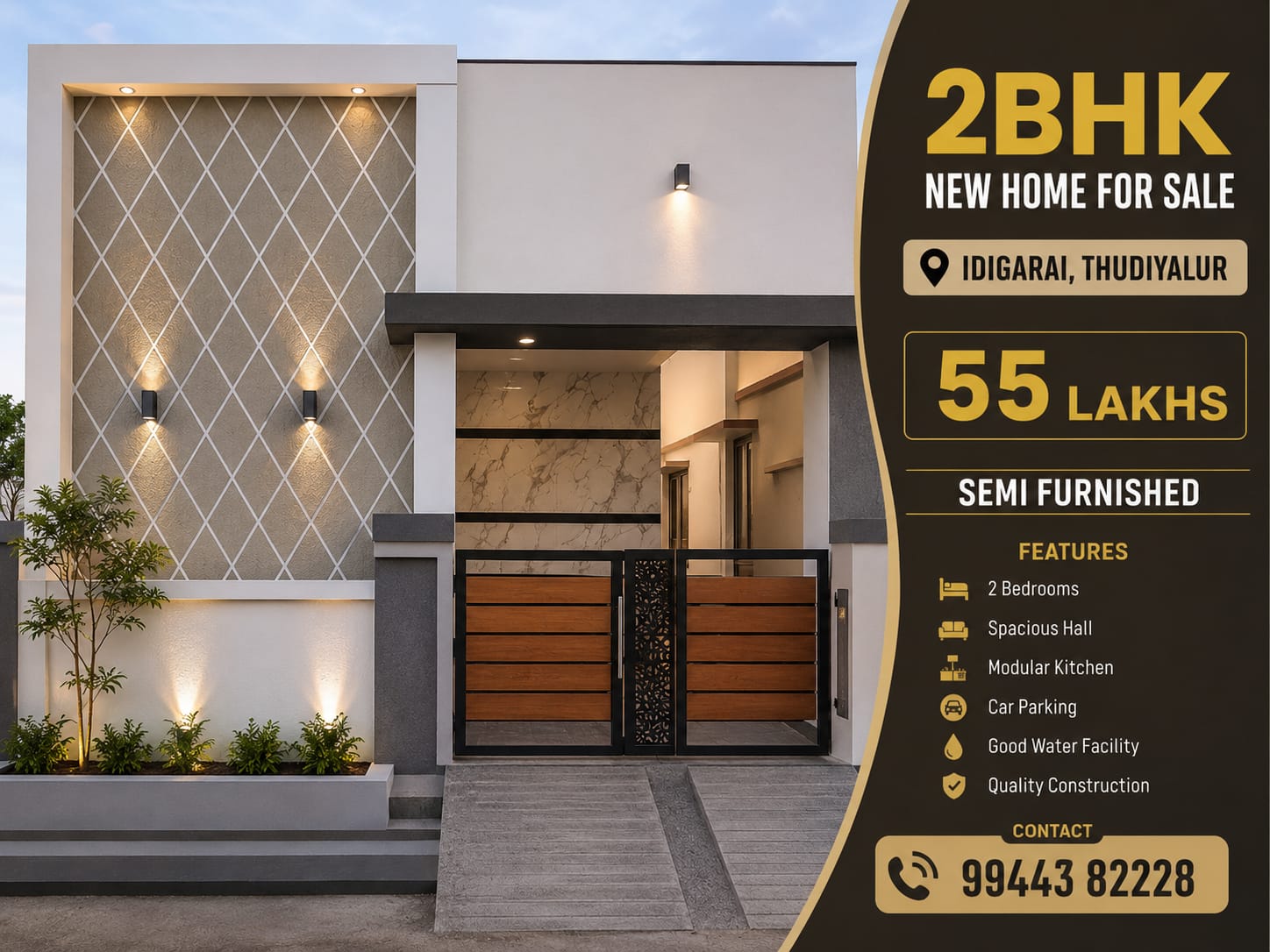 2 BHK Semi-Furnished House for Idigarai