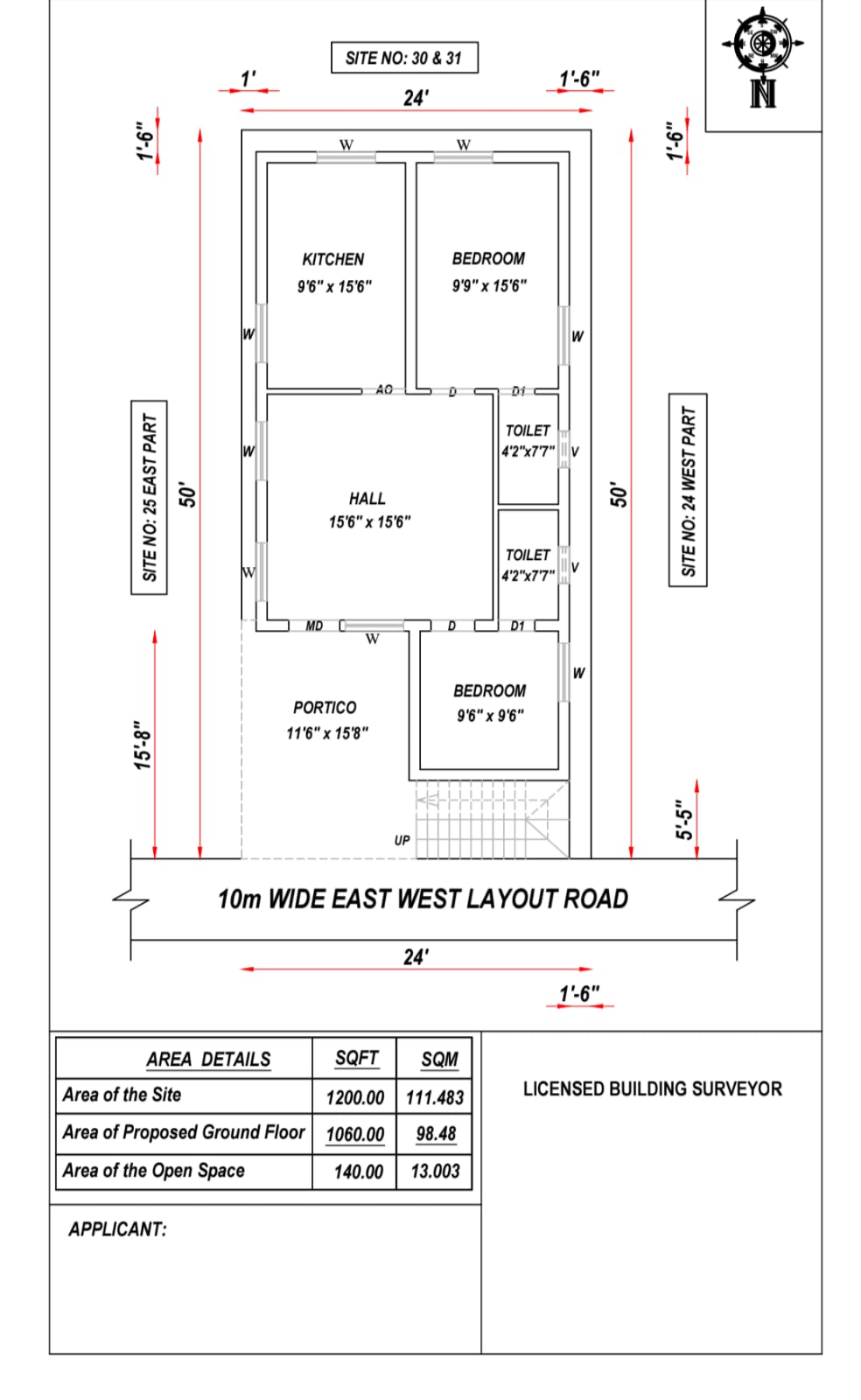 2 BHK Semi-Furnished Independent House for Sale Idigarai — site plan